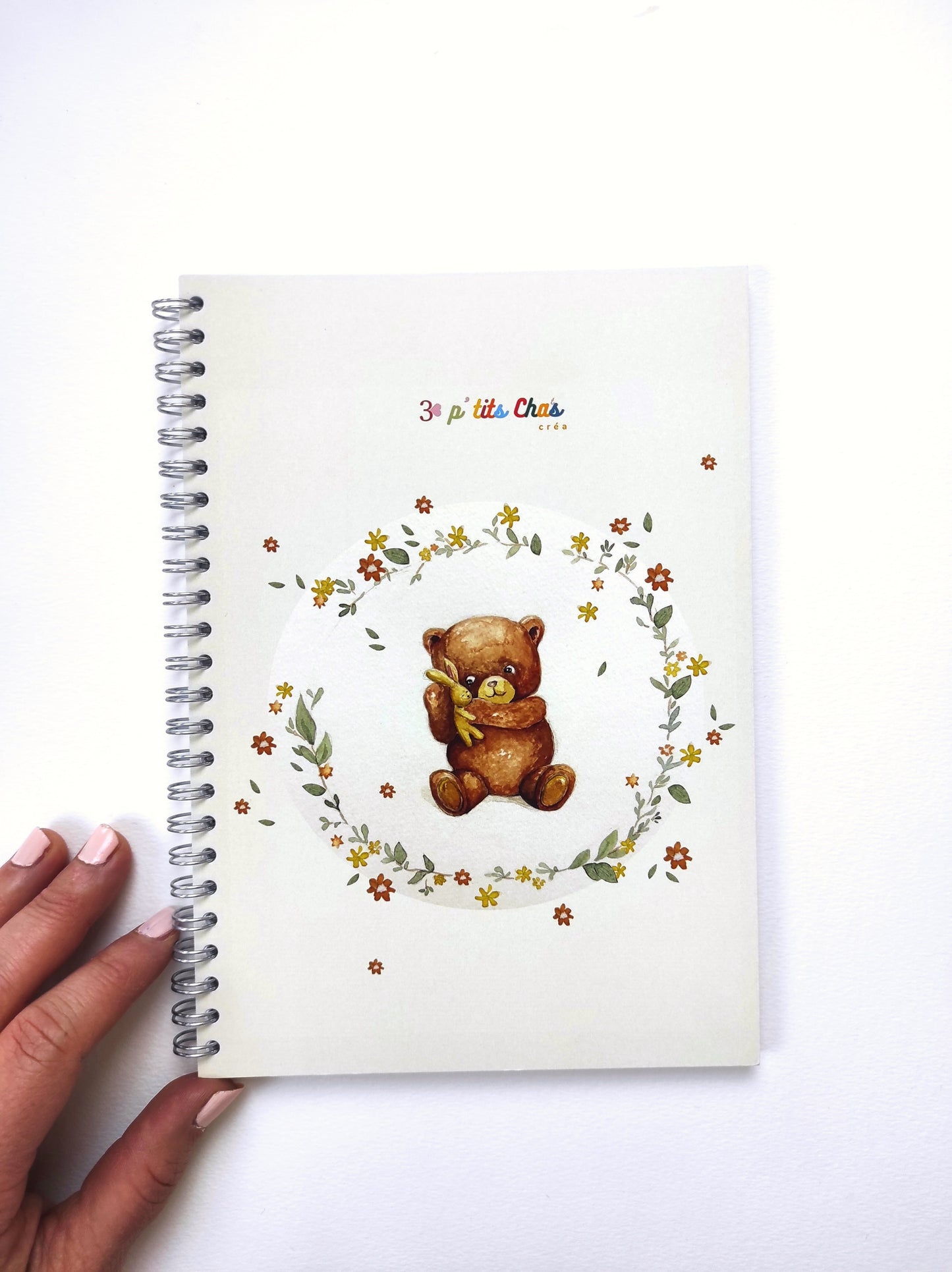 Carnet ourson fond écru A5