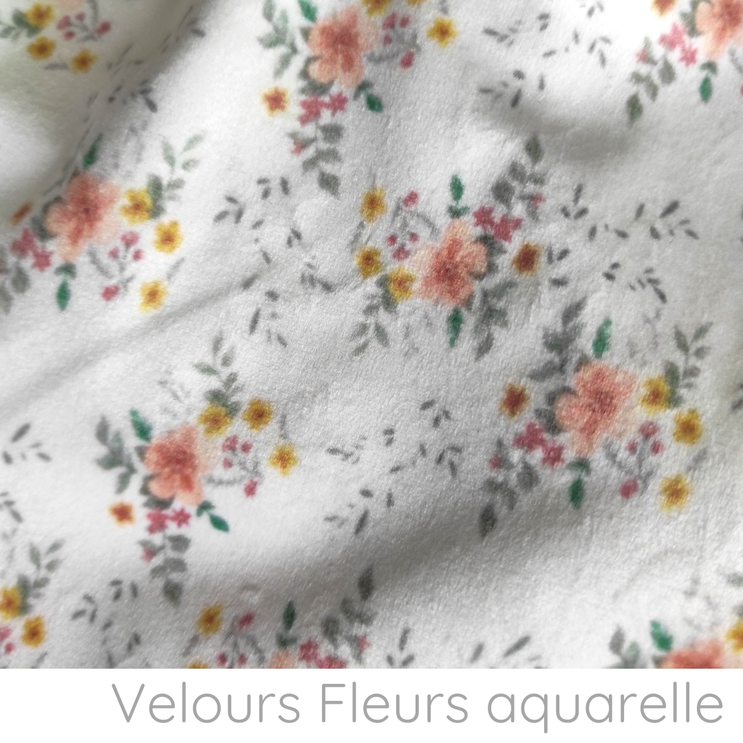 Velours fleurs aquarelle