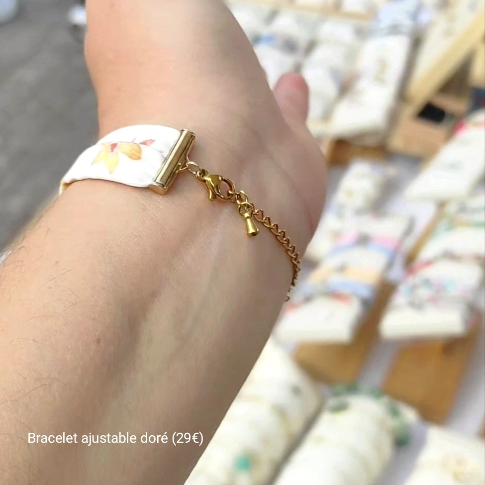 Bracelet en tissu ajustable tissu Fanny Agustin.