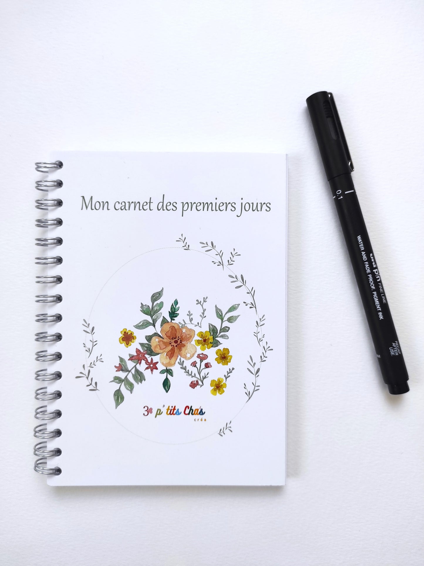 Carnet A6 fleurs aquarelle