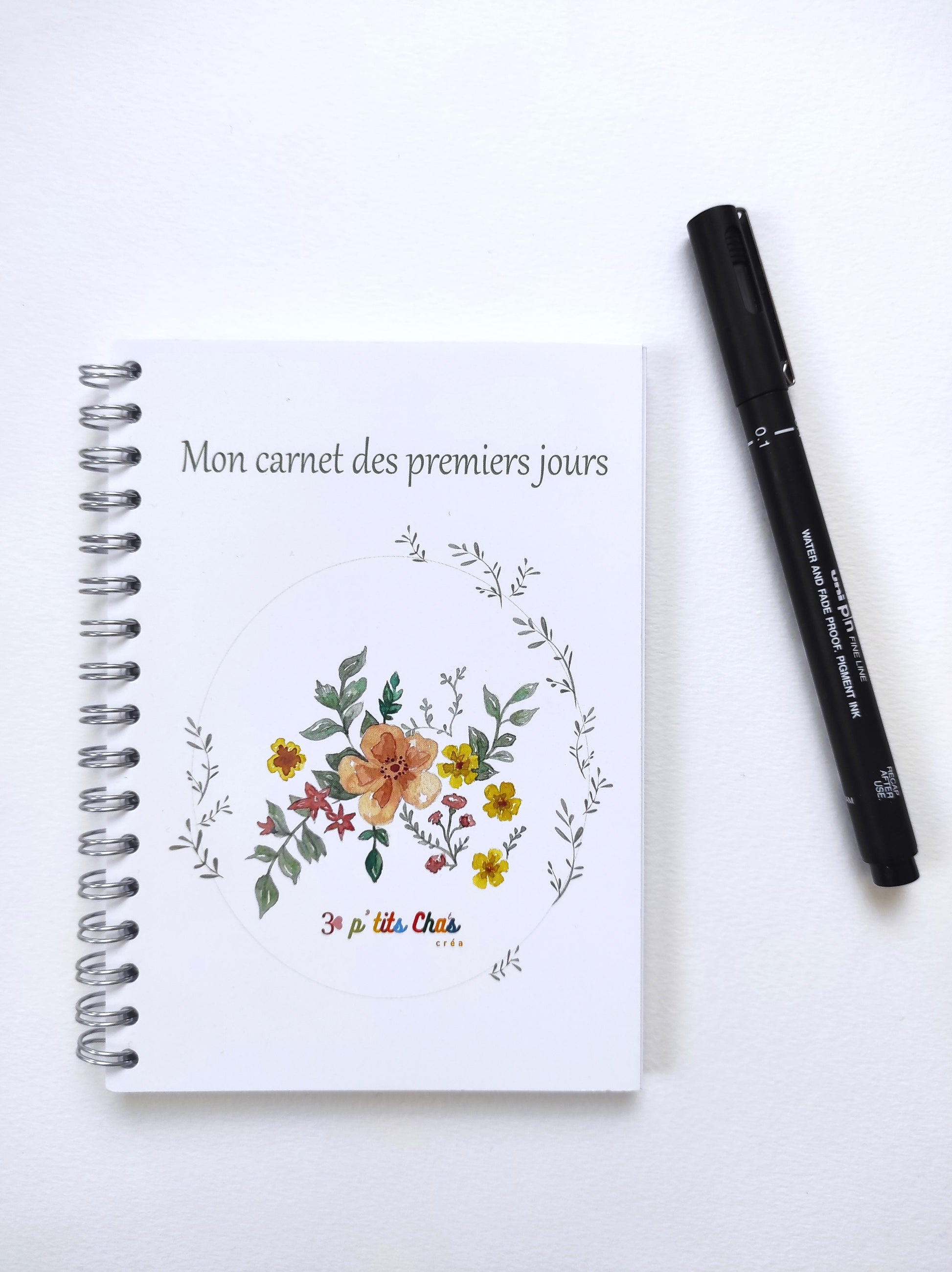 Carnet A6 fleurs aquarelle