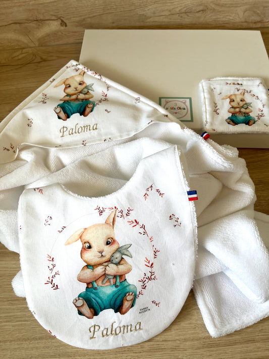 Création à partir des illustrations de Fanny Agustin, fabrication artisanale en France, motif lapin.