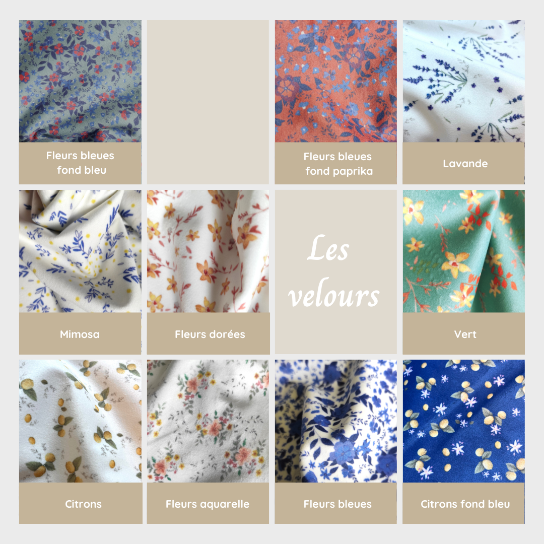 Trousse de toilette en velours fleuri – Fabrication artisanale française