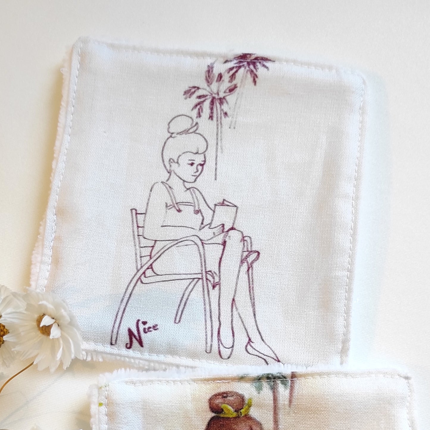 Lingettes Lavables - Illustrations uniques encre bio- Fanny Agustin
