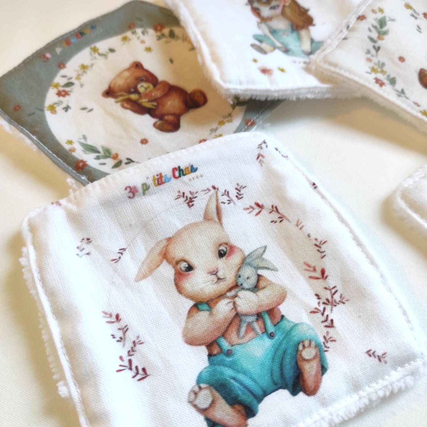 Lingette lavable enfant Lapin création Fanny Agustin