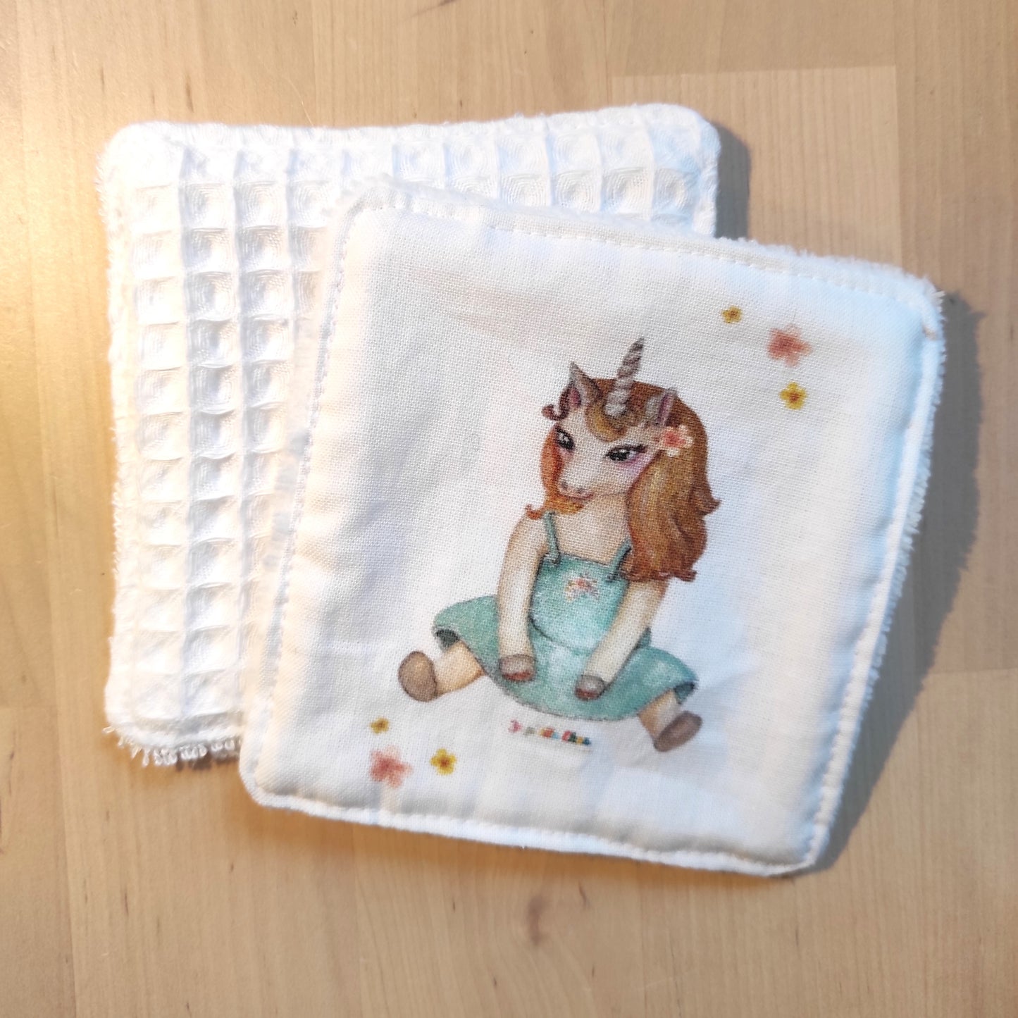 Lingette lavable licorne - Création originale Fanny Agustin