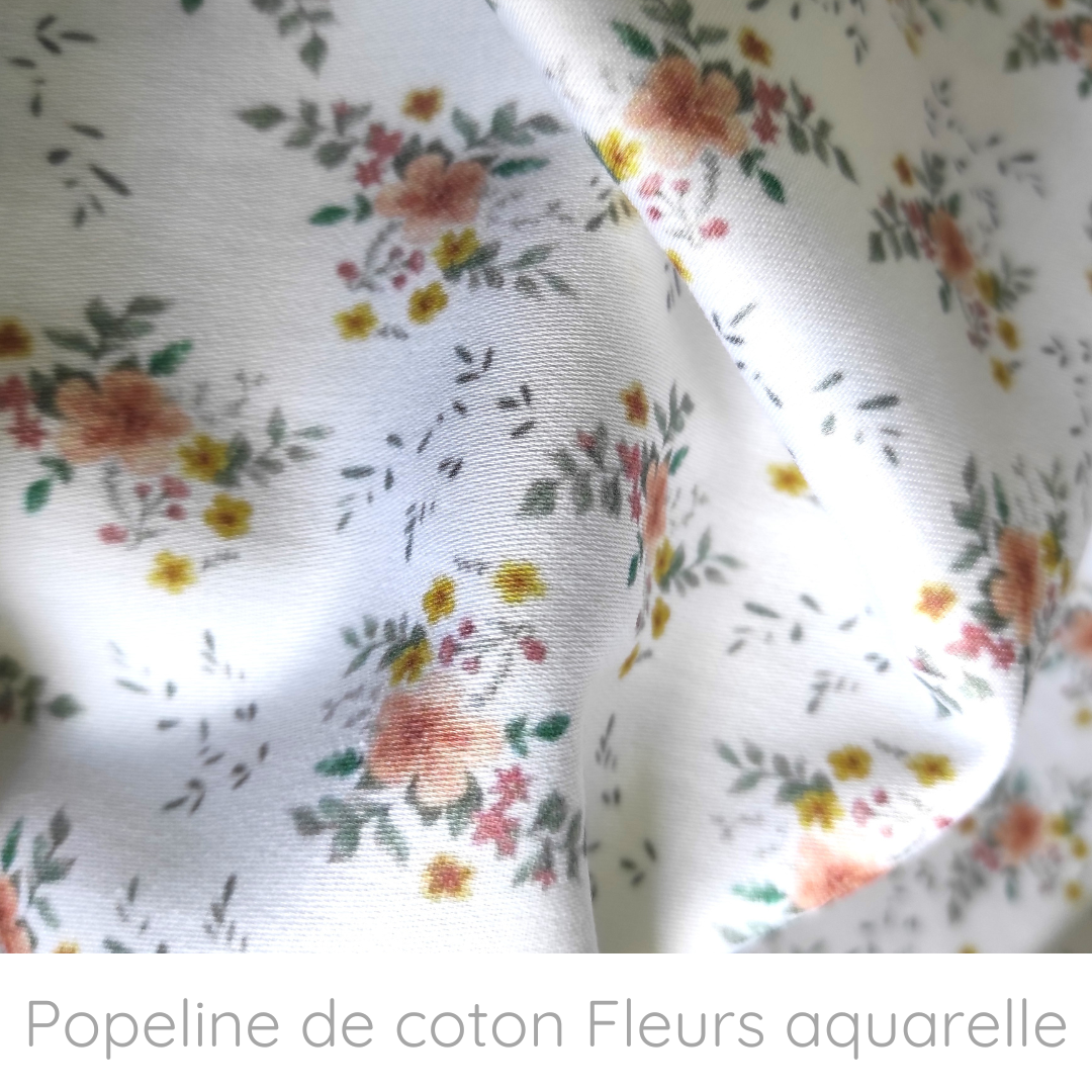Détail popeline de coton encre BIO