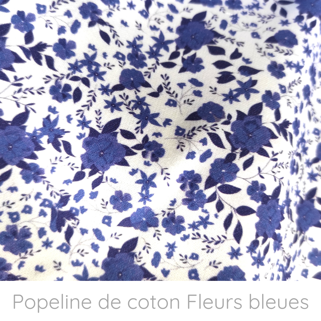 Détail popeline de coton encre BIO