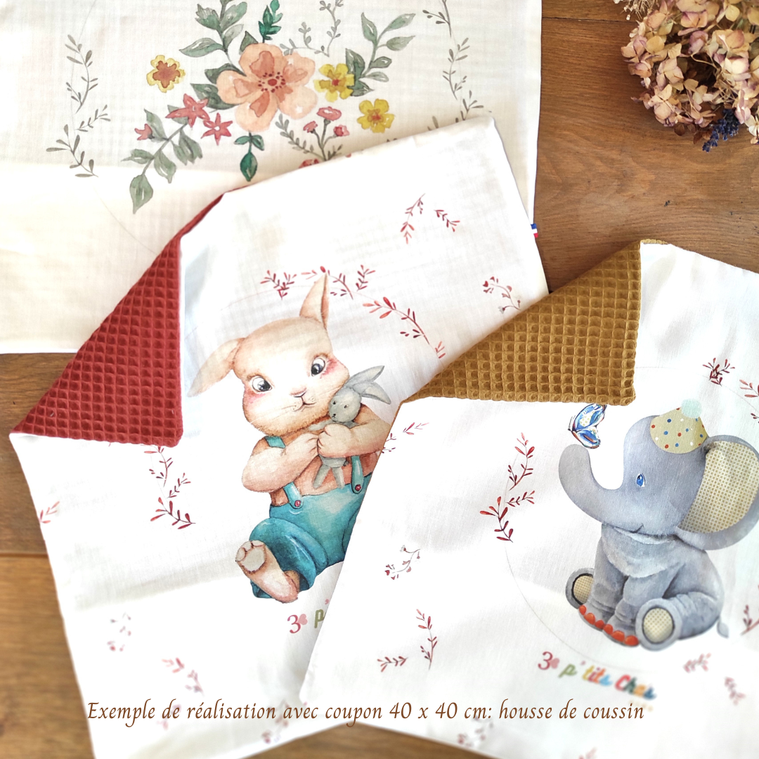 Housses de coussin à partir des coupons dessinés par Fanny Agustin