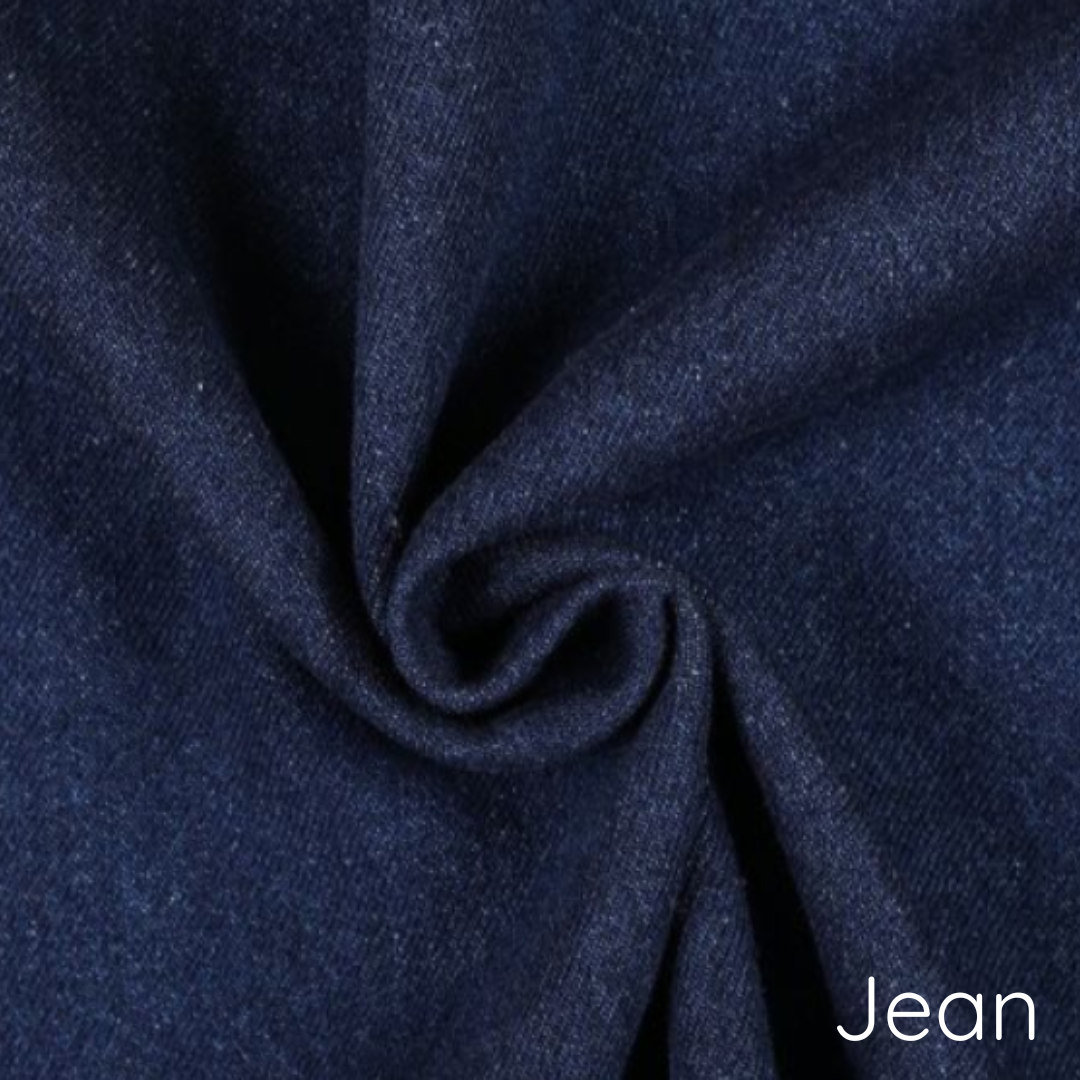 Détail du jean bleu foncé