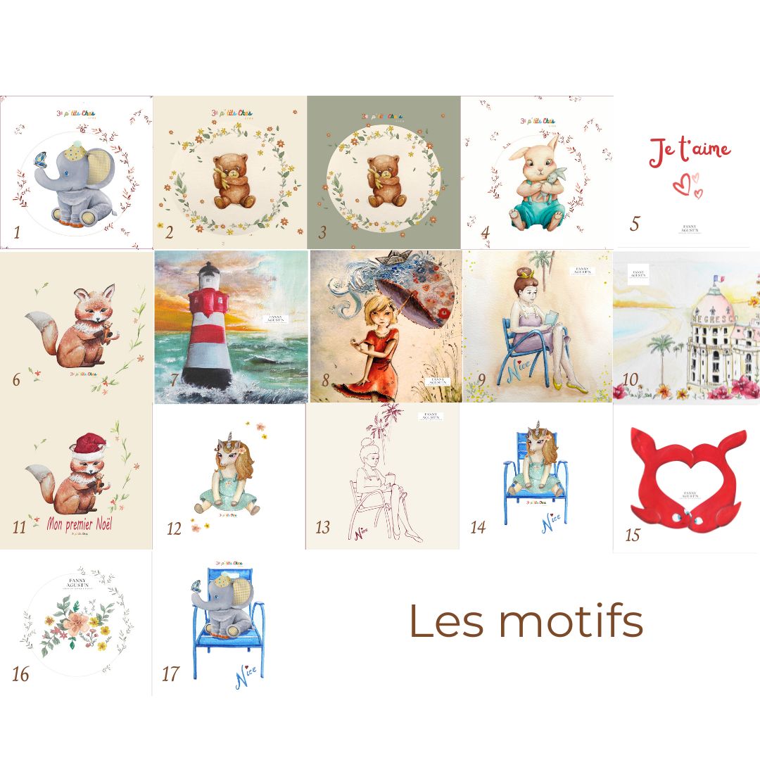 Lingettes Lavables - Illustrations uniques encre bio- Fanny Agustin