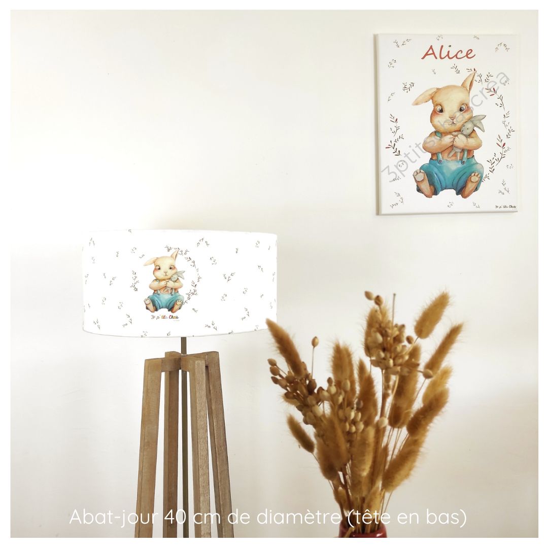 Gros abat-jour pour chambre enfant/ bébé- Motif animaux Fanny Agustin