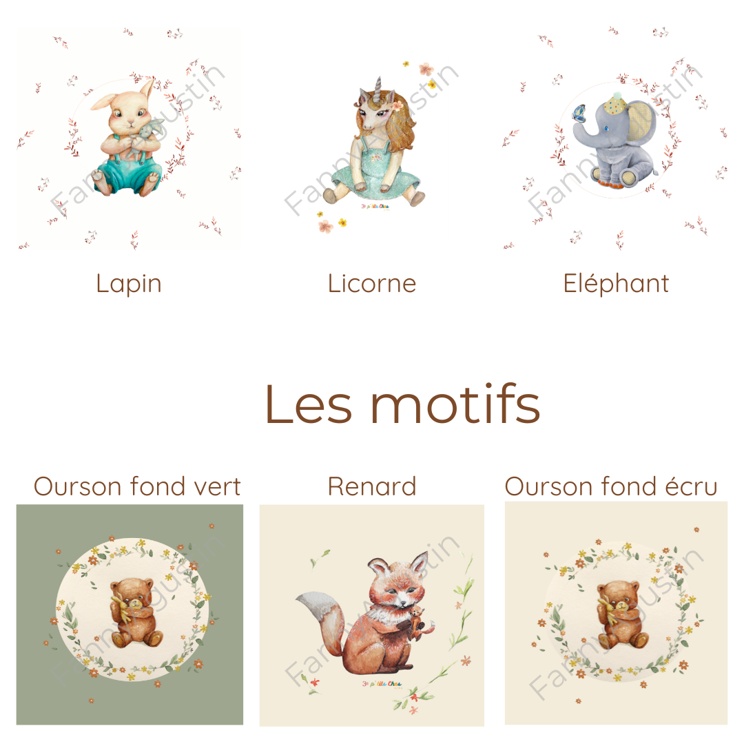 Protège carnet de santé bébé velours - personnalisable prénom et dessin-  Fanny Agustin