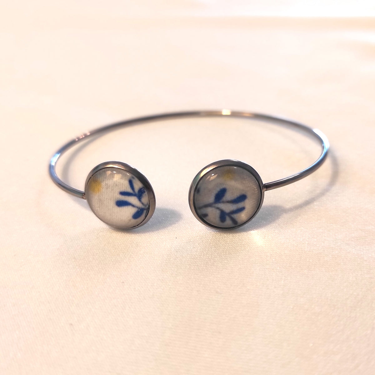 Bracelet acier inoxydable motif mimosa Fanny Agustin
