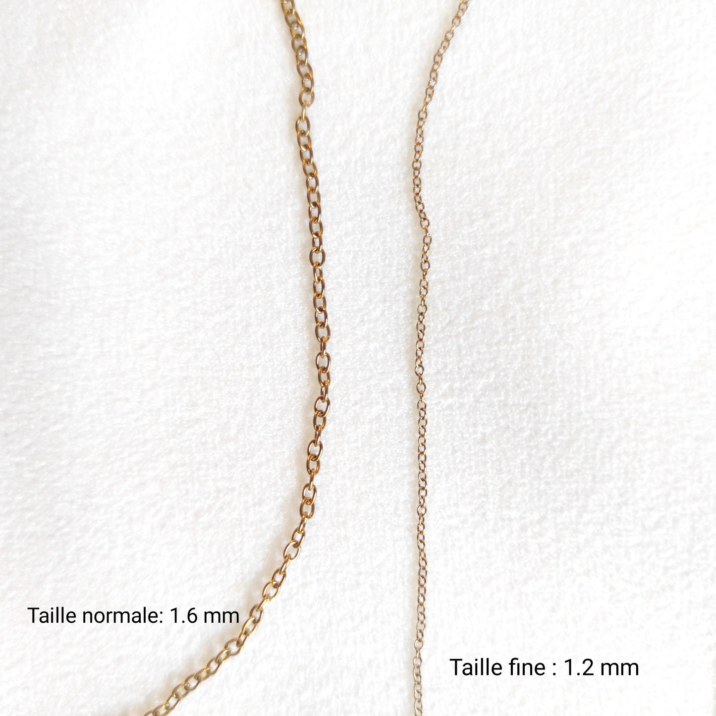Photo avec les deux tailles, 1.2 et 1.6 mm.