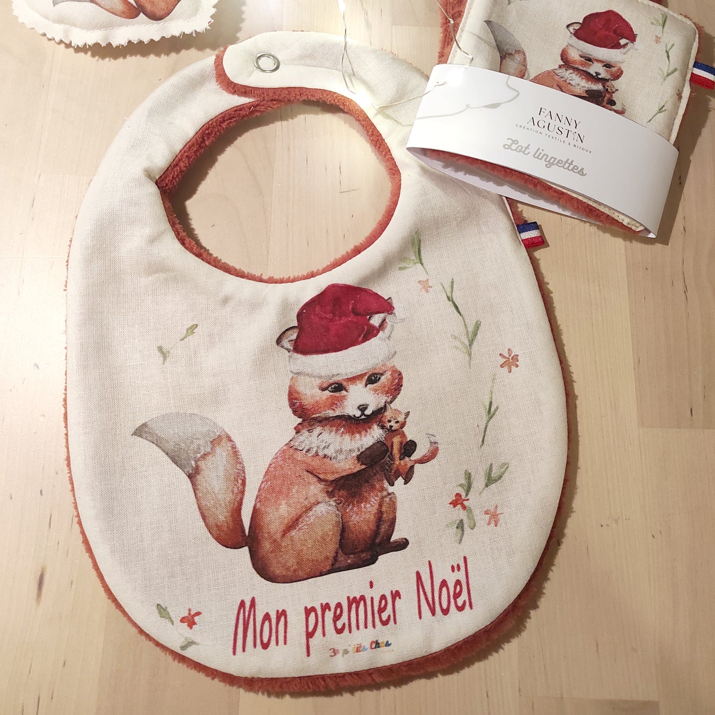 Bavoir "Mon premier Noël"- encre BIO